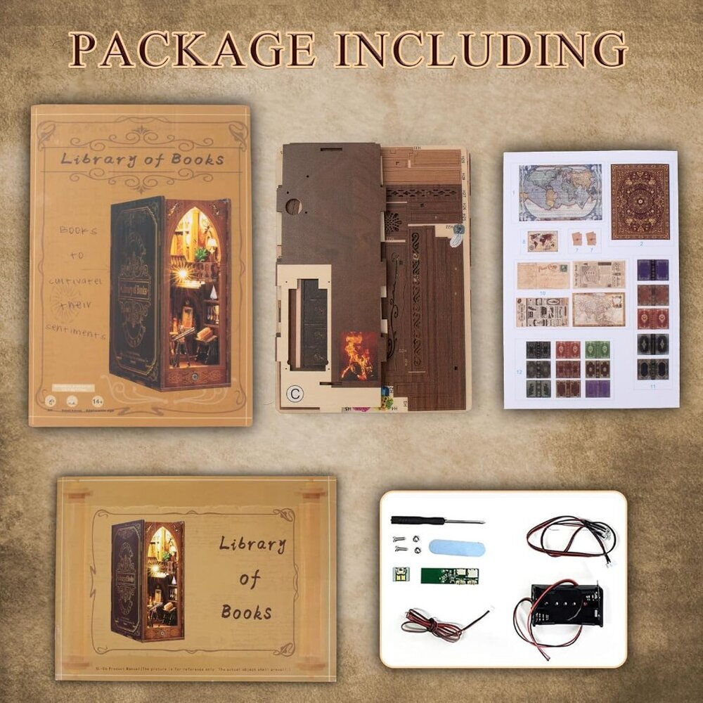 Book Nook Kit - DIY Doll House Booknook, Book Nook Miniature Kit for Bookshelf D - Picture 7 of 7